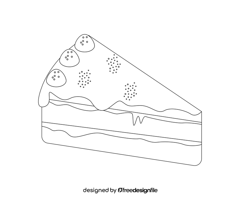 Free piece cake black and white clipart
