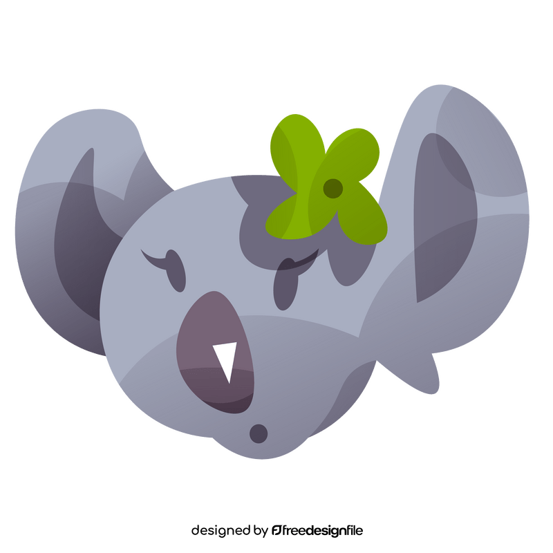 Cute koala with flower clipart