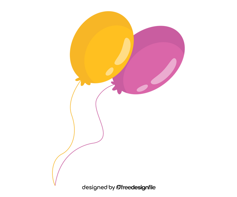 Yellow pink balloons clipart