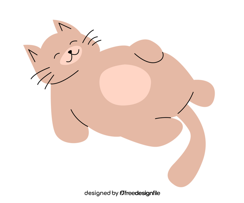 Fat cat overeating clipart