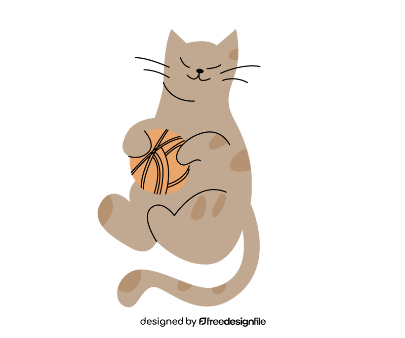 Cat with clew clipart