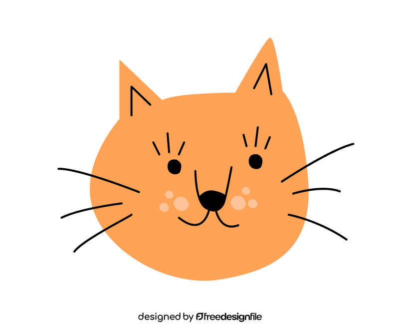 Red cat portrait clipart