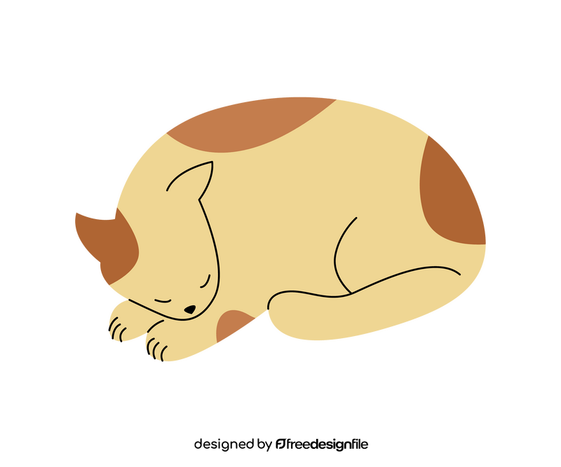 Sleeping spotted cat clipart