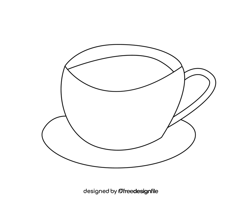 Cup of americano coffee black and white clipart