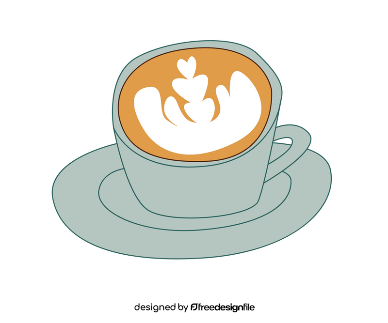 Free cup of cappuccino coffee clipart