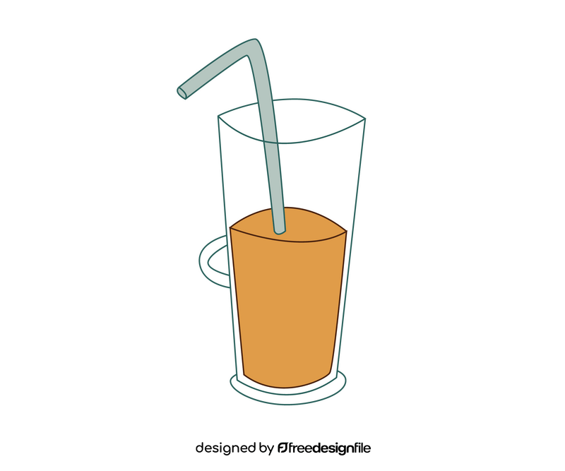 Coffee latte in a glass clipart