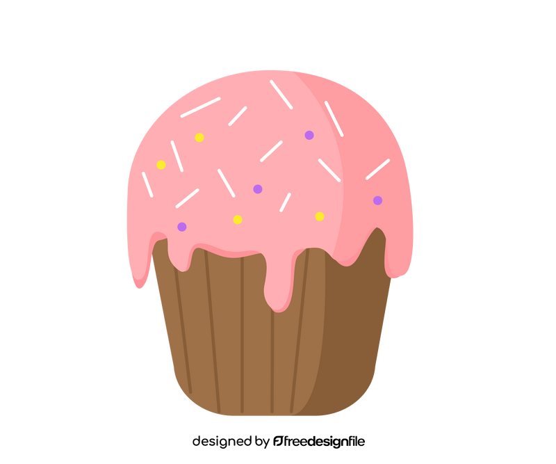 Pink cupcake cartoon clipart
