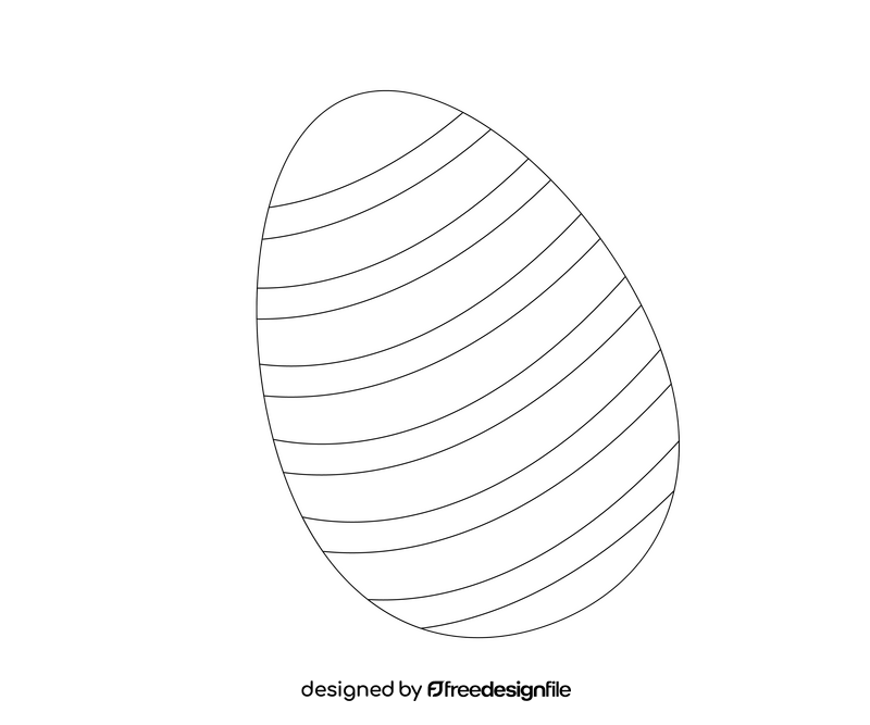 Easter egg illustration black and white clipart