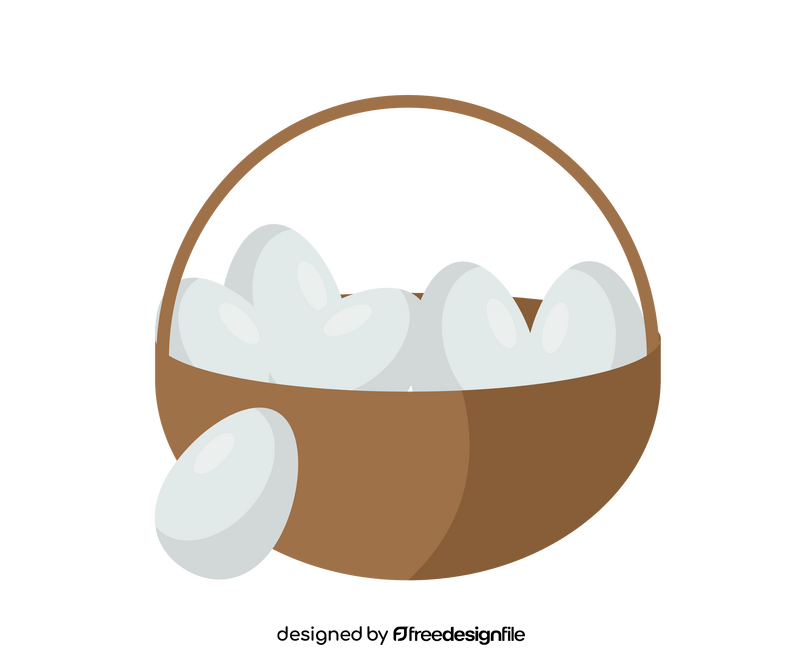 Basket with eggs clipart