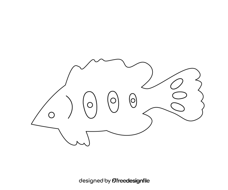 Fish illustration black and white clipart