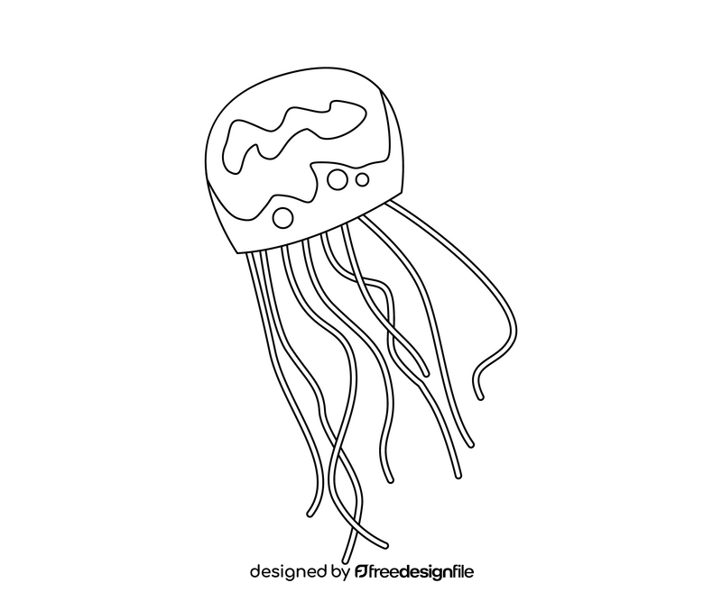 Free jellyfish black and white clipart