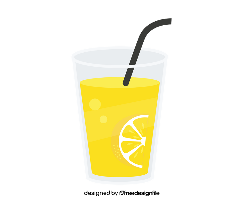 Glass of fresh lemonade clipart