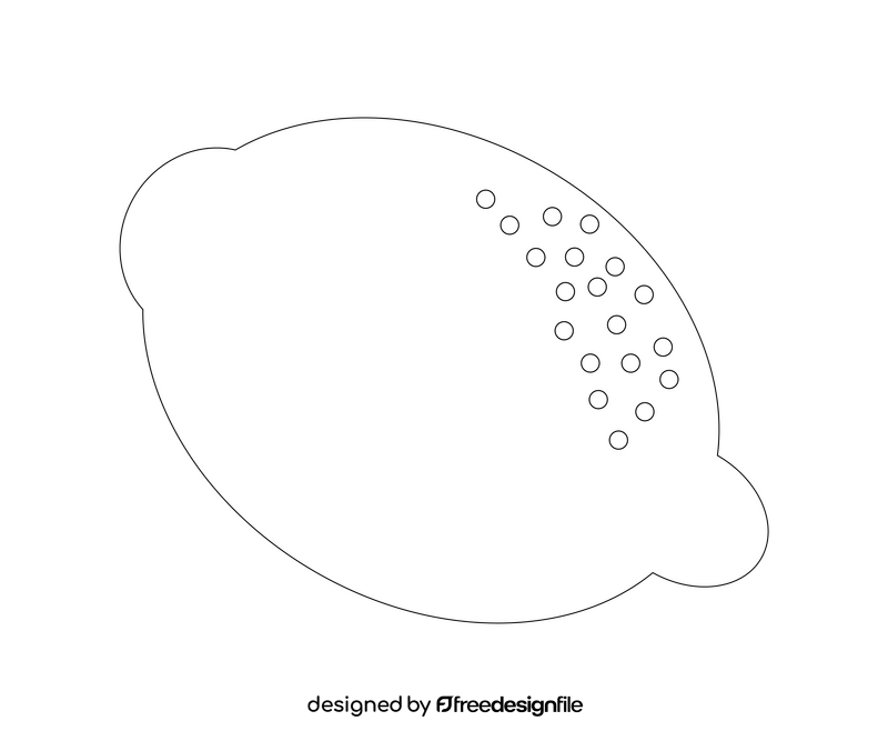 Whole lemon black and white clipart