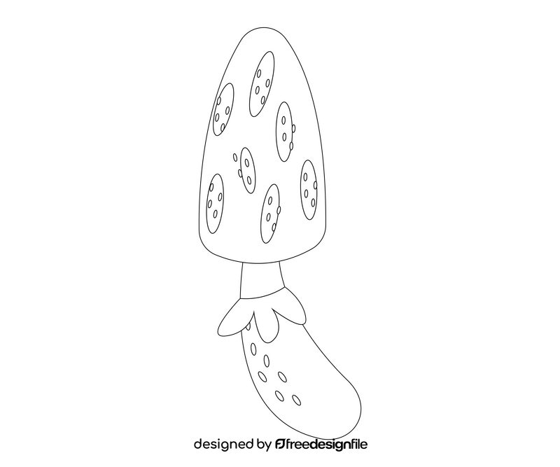 Mushroom black and white clipart