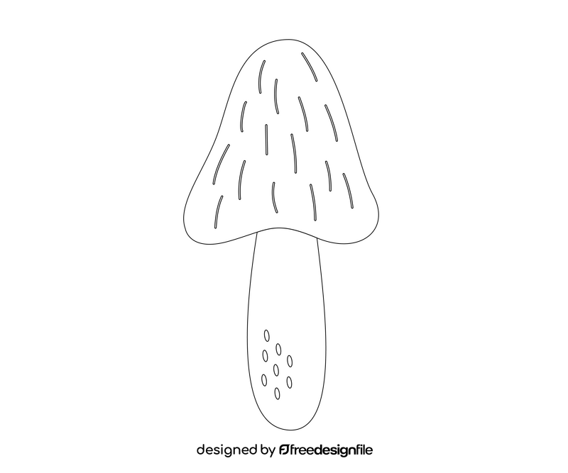 Mushroom black and white clipart