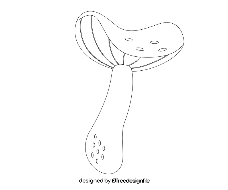 Mushroom black and white clipart