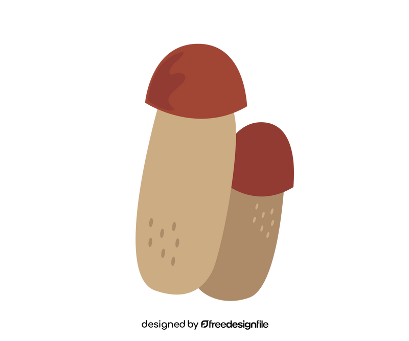 Cartoon brown mushrooms clipart