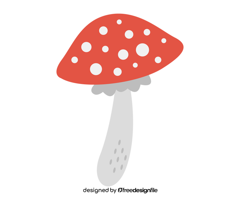 Red dotted mushroom, amanita muscaria clipart