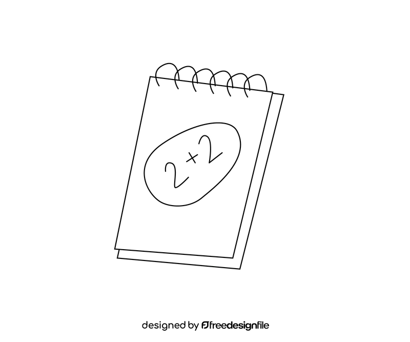 Free notebook black and white clipart