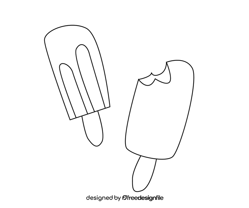 Free ice lolly black and white clipart