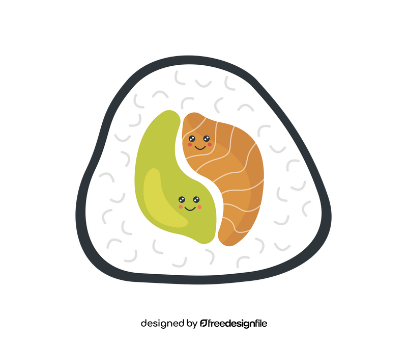 Sushi roll illustration clipart