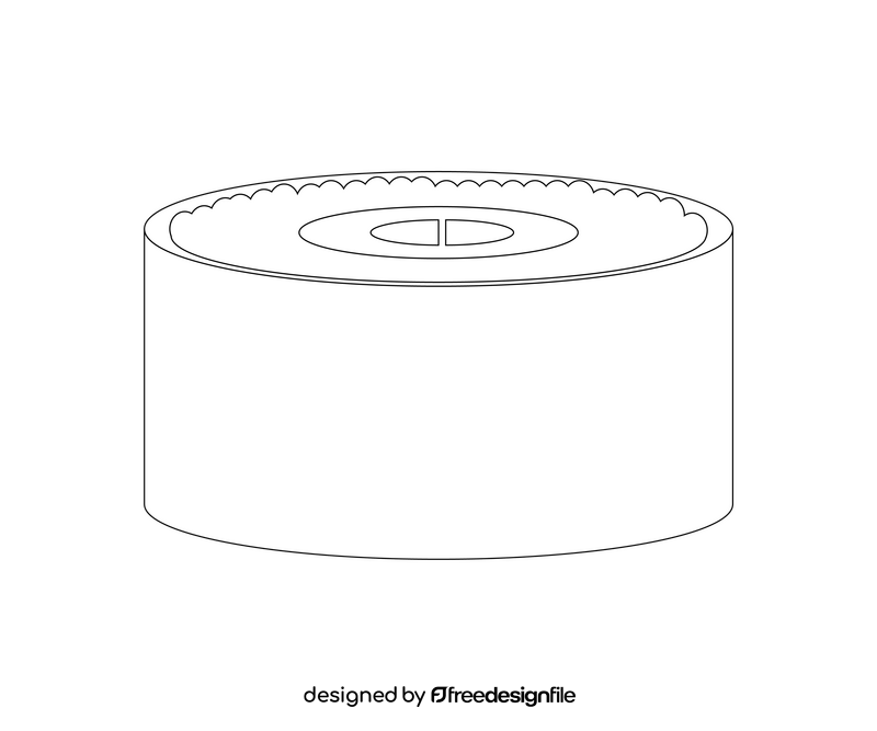 Free sushi roll black and white clipart