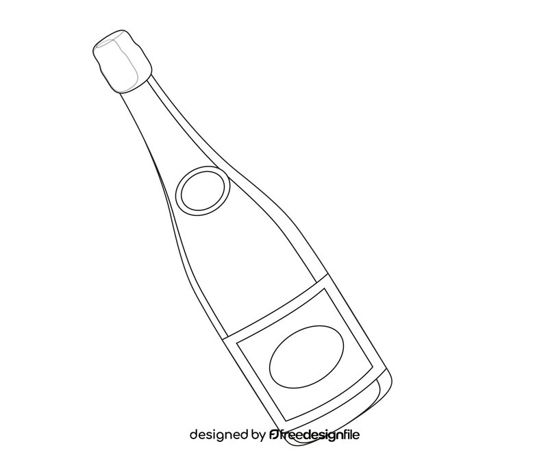 Free champagne black and white clipart