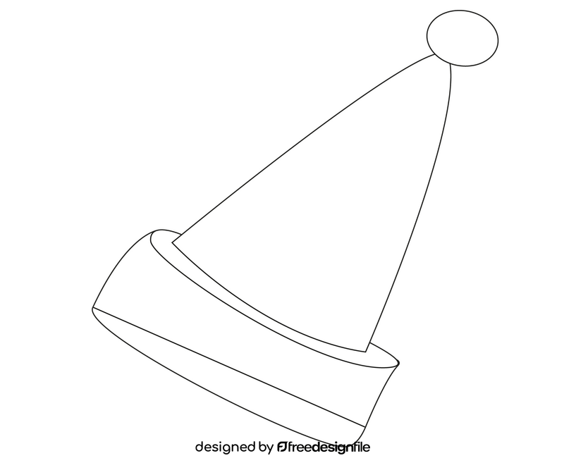Party cap black and white clipart