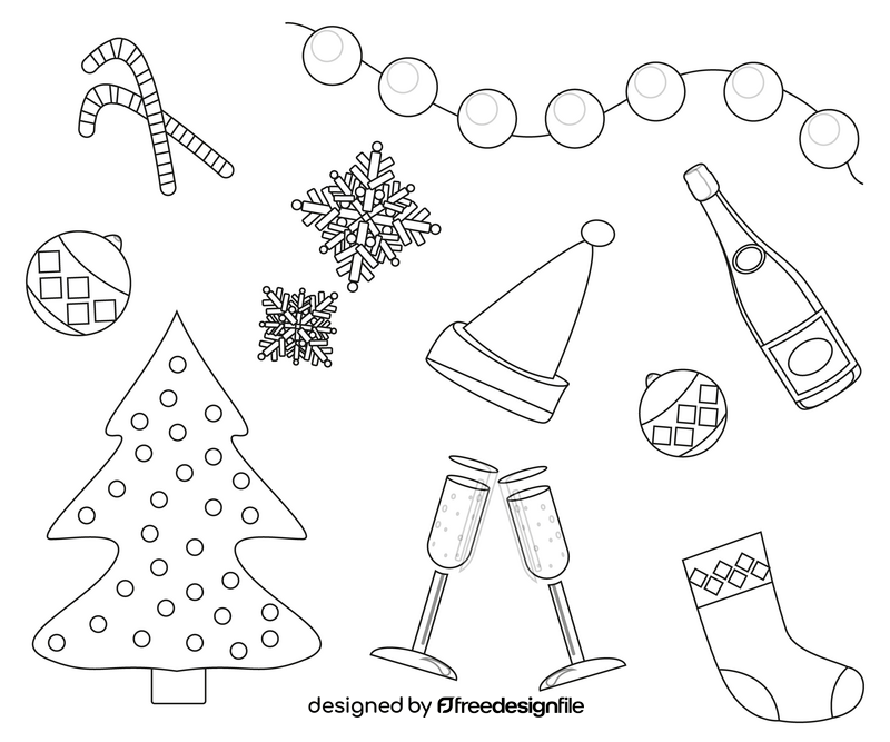 Christmas black and white vector