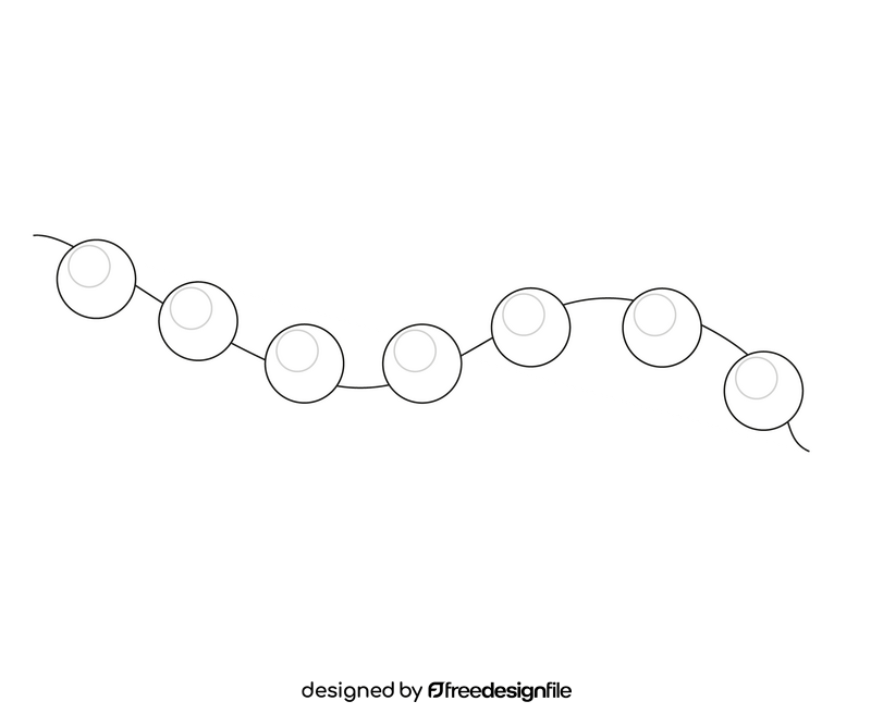Balloon garland black and white clipart