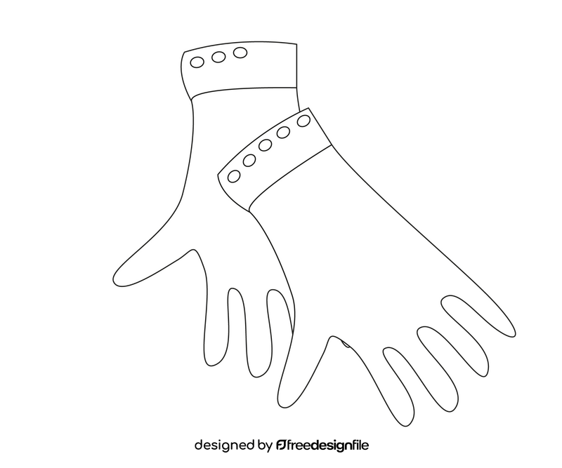 Gloves black and white clipart