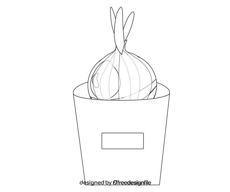 Growing onion black and white clipart