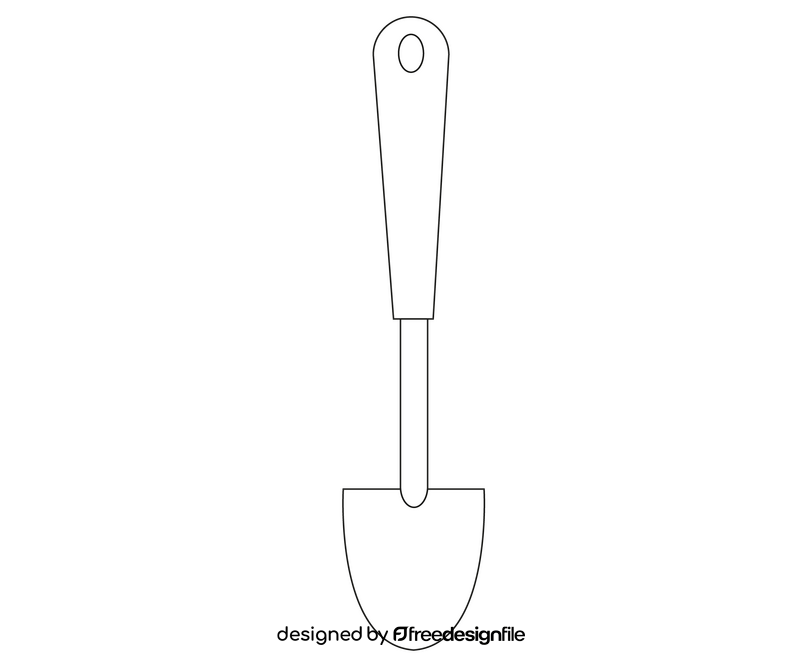 Digging shovel black and white clipart