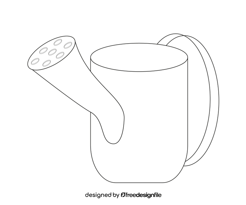 Garden watering cans black and white clipart