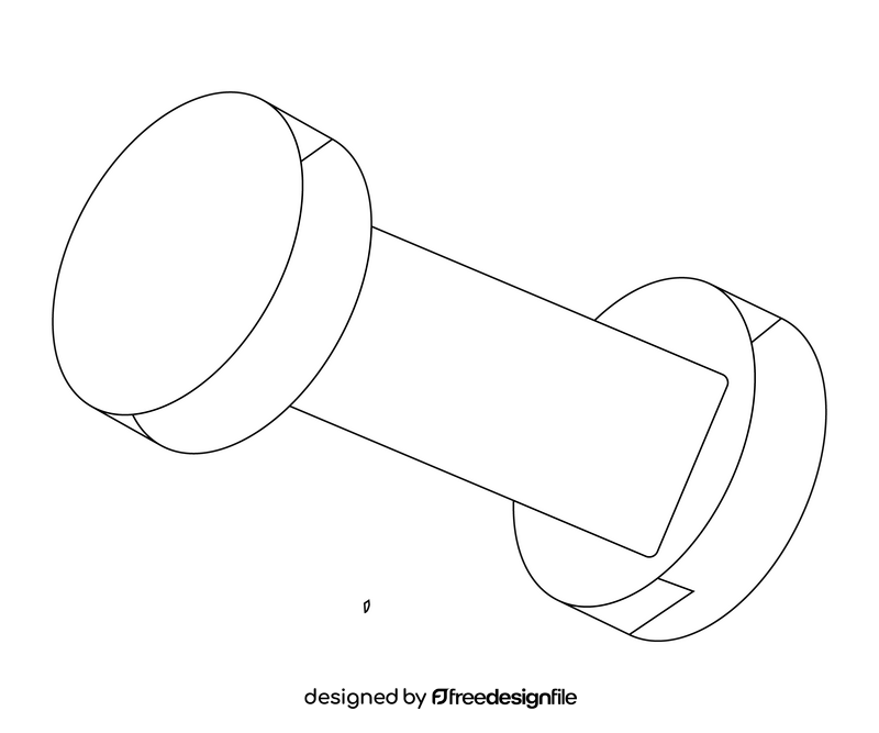Free dumbbell black and white clipart