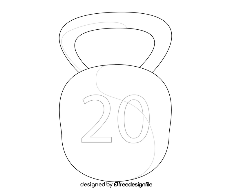 Gym weight black and white clipart