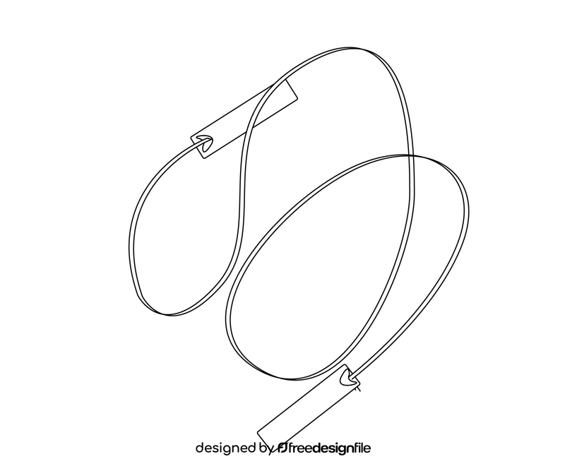 Fitness skipping rope black and white clipart