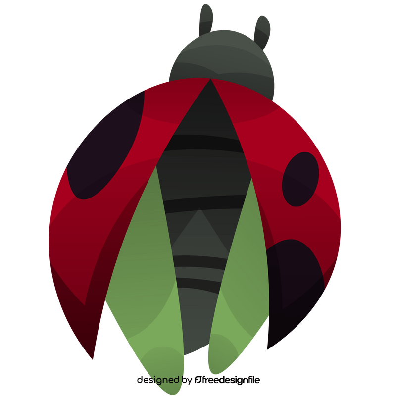 Ladybug wings closed clipart