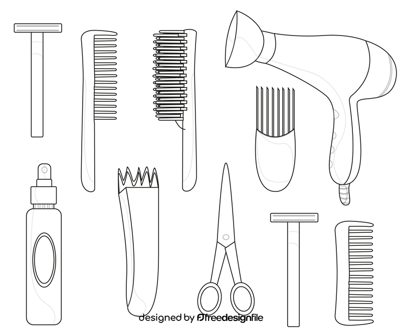 Hair cut black and white vector