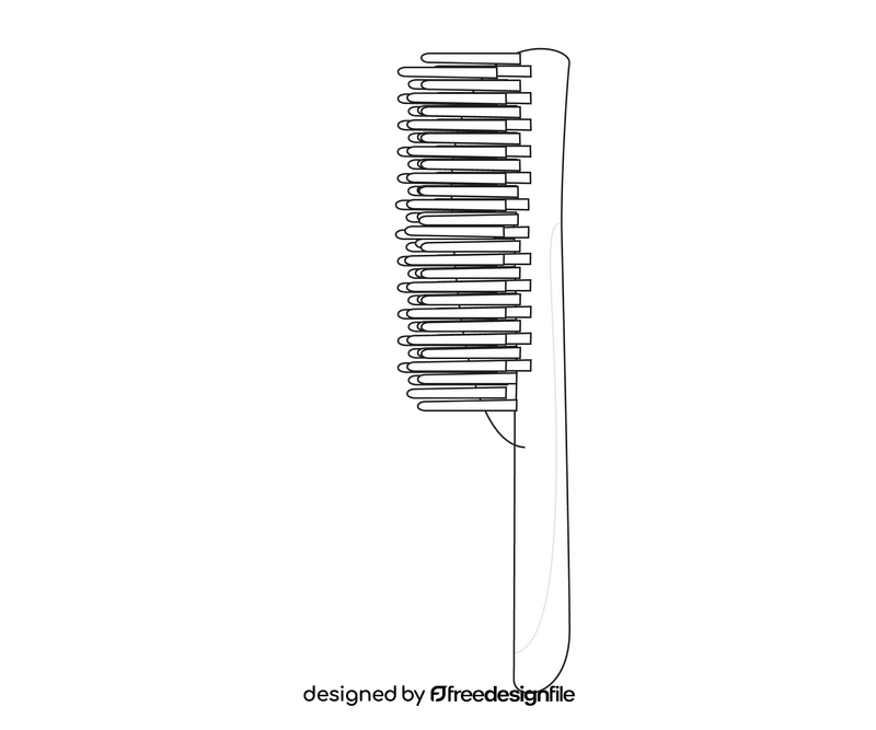 Hair brush cartoon black and white clipart