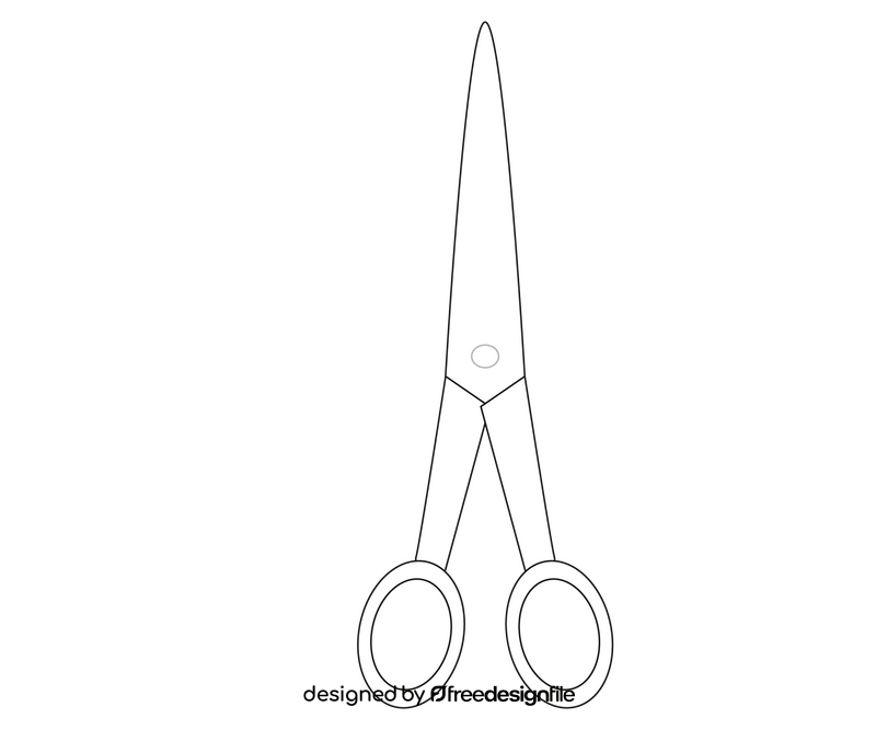 Hair scissors cartoon black and white clipart