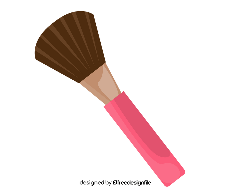 Pink makeup brush drawing clipart