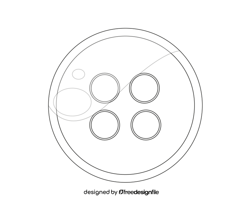 Cloth button illustration black and white clipart