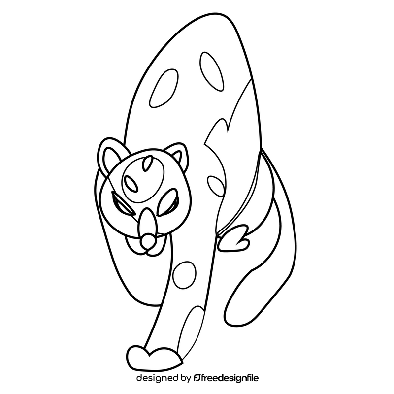 Wild leopard black and white clipart