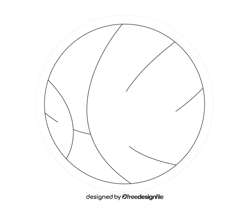 Basketball ball black and white clipart