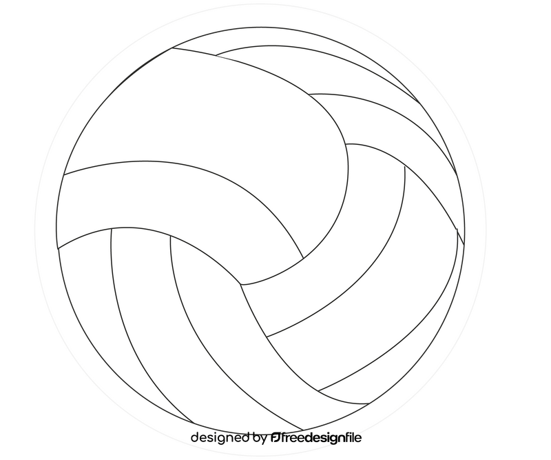 Volleyball ball black and white clipart