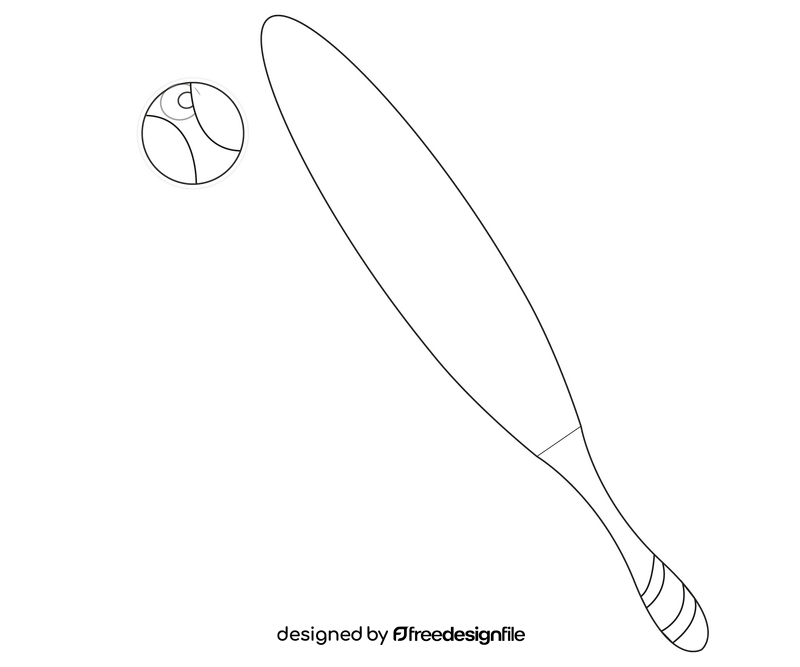 Baseball ball and bat black and white clipart