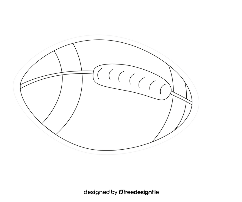 American football ball black and white clipart free download