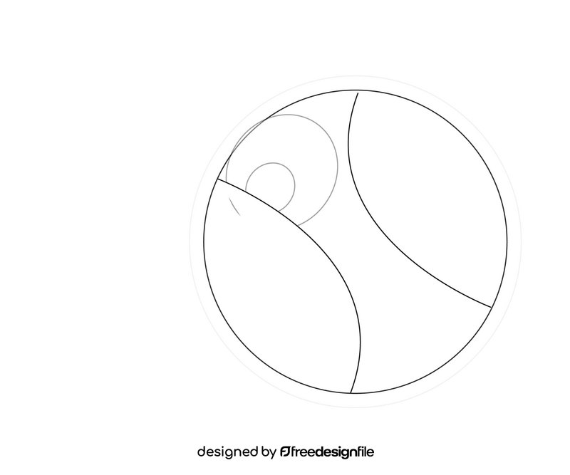 Tennis ball illustration black and white clipart