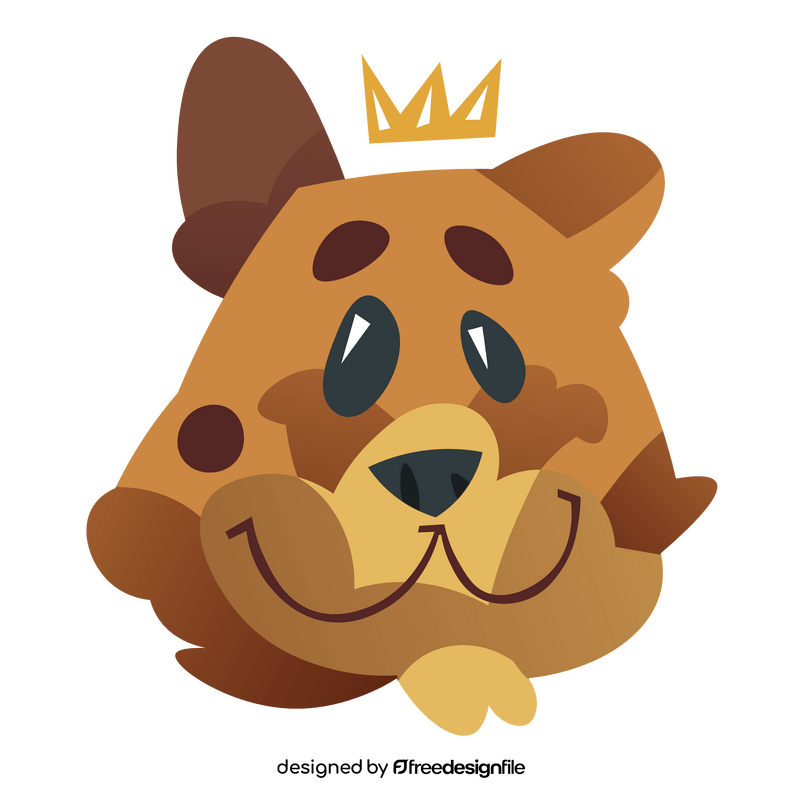 Cartoon leopard with crown clipart